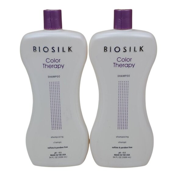 Biosilk Color Therapy Shampoo 2 Pk Sulfate Paraben Free Jumbo 34 oz Colored Hair - Picture 1 of 7